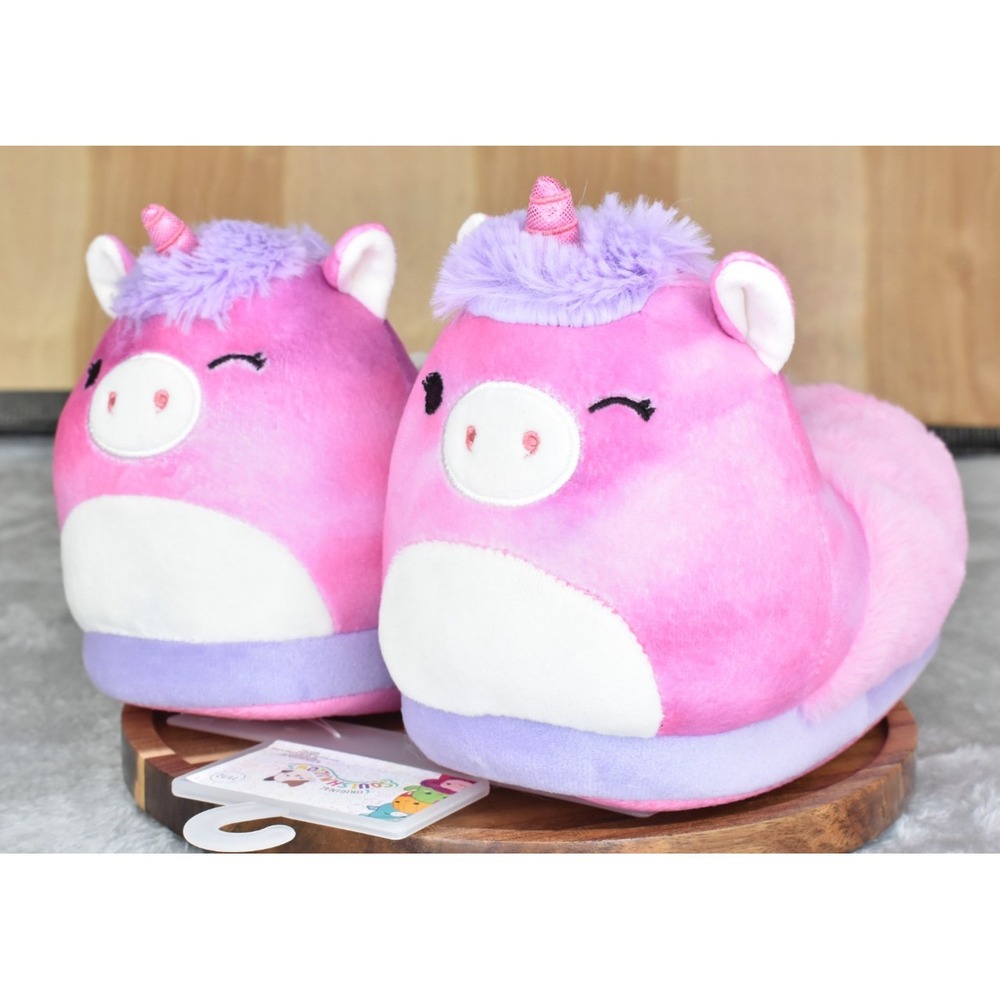 Jazwares Squishmallows Girls Size S 11/12 Lola The Unicorn Pink Slippers